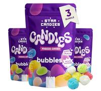 Star Candies Freeze Dried Bubbles | Super Crunchy Freeze Dried Candy | Full Flavour Frozen Dry Dessert great for Birthday Parties | Frozen Dry for Crispiness | Space and Astronaut Snack (60 g, 3 pack)