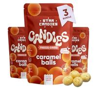 Star Candies Freeze Dried Caramel Balls - Super Crunchy Freeze Dried Sweets - Full Flavour Freeze Dried Dessert great for Birthday - Freeze Dried for Crispiness - Space Food, Gift (120 g, 3 pack)