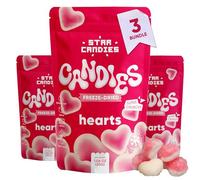 Star Candies Freeze Dried Hearts - Super Crunchy Freeze Dried Sweets - Full Flavour Dessert great for Birthday Parties - Space Food, Gift (90 g, 3 pack)
