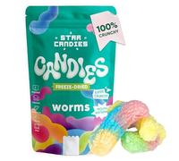 Star Candies Freeze Dried Worms | Super Crunchy Freeze Dried Sweets | Full Flavour Freeze Dried Dessert great for Birthday Parties | Freeze Dried for Crispiness | Space and Astronaut Snack (20 g)