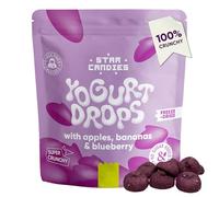 STAR CANDIES Organic Freeze Dried Yogurt Drops - Apple, Banana & Blueberry Smoothie Melts for Babies & Toddlers - Natural Gluten-Free Snacks with No Artificial Additives - 25g