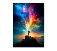 Star Caster Space Poster, Colourful Abstract Astronomy Wall Art Home Decor, Astronaut Planets Print, Archival Matte, A3 (Print Only) - 42x29.7cm