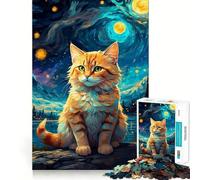 Star Cat 1000 Pieces Jigsaws Adults Puzzles Logic Boost Toy Bonding Time Premium Edge Premium Gift 50x75cm