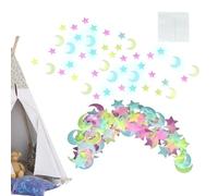 Star Ceiling Decals - Glow in The Dark Moon Stickers, Fun Kids Decor | Radiant Light-Up Wall Decorations Bedrooms, Versatile stikk-On Stars for Furniture, windoww, Nursery Spaces, and More