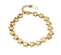 Star Charm Bracelet for Women, Adjustable Gold Star Bracelet Stackable, Dainty Celestial Jewelry Gift for Teen Girls, Waterproof Fashion Anklet Boho Bracelet