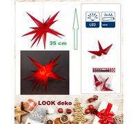 Star Christmas LED Illuminated Red 3D 35Cm Decoration Advent Timer In & Outdoor