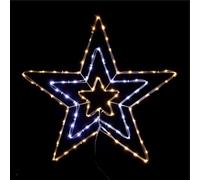 Star Christmas Light 65Cm 150 Led Rope Silhouette With 8 Flash Modes Indoor Outdoor Decoration Mains Operated Starburst