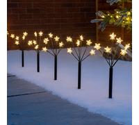 Star Christmas Path Lights Outdoor LED Xmas Decorations Battery Operated x 5 Christow Cream One Size
