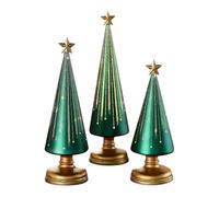 Star Christmas Tree Night Light, Set of 3 Resin Tree Decoration, Seasonal Decoration for Living Room, Bedroom, Office, Home, Apartment, Birthday, Parties