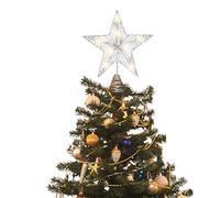 Star Christmas Tree Topper 25x30cm Silver Wire Glitter Tree Toppers or Holiday Decorations, Perfect for Family Christmas Trees & Party Centerpieces
