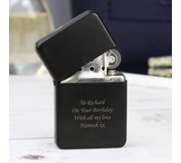 Star Cigarette Lighter, Your Message Engraved Free, Black Crackle Finish, Personalised FREE