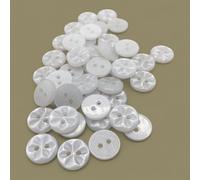 Star Classic British Style Sewing Buttons, 11 Colours, 14 Pieces Pack (01 White, 16mm)