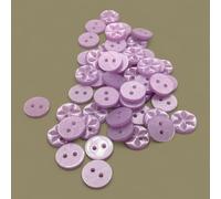 Star Classic British Style Sewing Buttons, 11 Colours, 14 Pieces Pack (15 Lilac, 16mm)