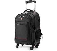 star cloud 4-Wheel Rolling Backpack Roller Travel Laptop Backpack for Business, Black-a, Carry on 22-Inch 45L, 4 Wheels Rolling Backpack