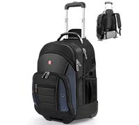 star cloud Rolling Backpack with Wheels, USB & Type-C Charging Port, 21x14x9 Water Resistant Wheeled Backpack, 17.3" Roller Laptop Backpack, Carry On Luggage for Business Travel College Work Bag