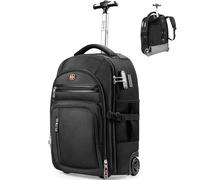 star cloud Rolling Backpack with Wheels, USB & Type-C Charging Ports, 21x14x9, Water-Resistant, 17.3" Laptop Compartment, EVA Material,Wheeled Business Backpack for Travel, Work, College