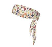 Star Colorful Surface, Head Tie, Sports Headband Tie Back, Multi Sweatband for Men Women