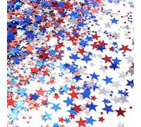 Star Confetti, 60g Red Blue White Star Glitter Confetti for Table, Foil Sequins Sprinkles Confetti, Red White and Blue Decorations for 4th of July Independence National Day
