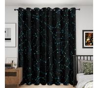 Star Constellation Curtains Blackout, 52x84 Inch 2 Panels - Black Space Galaxy Pattern Black Out Curtains, Home Decor, 84 Drop Eyelet Window Drapes for Bedroom, Living Room QU&87