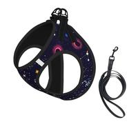 Star Constellation Map Print Small Dog Harness And Leash Set, Adjustable Soft Vest With 360° Reflective Straps For Cats Puppy