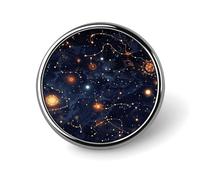 Star Constellation Map Round Badge 25mm/1 Inch Metal Buttons Round Badge Pin Button Parts Classic Pin Holders Buttons for Shirts Clothes Individualistic Brooch
