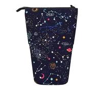 Star Constellation Map Standing Telescopic Pencil Bag Oxford Cloth Bag Portable for Boys Girls Teens Students Office