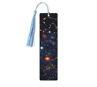 Star Constellation Map Wood Bookmark for Book Lovers Birthday Teachers Gift, Handmade Craft Book Marks Ornaments with Tassel Exquisite Reading Page Markers for Men Women