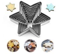 Star Cookie Cutter Set,10 Pcs Stainless Steel Star Cookie Cutters Five-Pointed Shaped Biscuit Molds Small Cutter for DIY Baking Cake Decoration