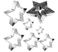 Star Cookie Cutter Set 6pcs Star Shaped Mold Metal Cookie Cutters Sandwiches Cutter Shapes Biscuit Mold for Kids Holiday Birthday Party