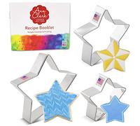 Star Cookie Cutters 3-Pc. Set Made in the USA by Ann Clark, 4", 3.25", 2.75" Shapes