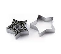 Star Cookie Cutters Smooth 7Pcs Stainless Steel - MARTELLATO - Pastry