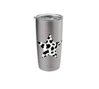 Star Cow Pattern Black and White Western Aesthetic Stainless Steel Insulated Tumbler