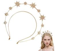 Star Crown Crystal Goddess Headband, Double Layer Rhinestone Star Headpiece for Women Girls