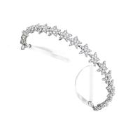 Star Crystal Tiara Headpiece for Women Bridal Wedding Engagement | Alloy Build, Elegant White Finish, Lightweight Portable Wear, Eye-catching Decoration for Special Occasions