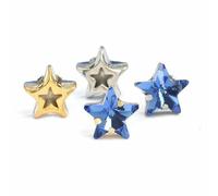 Star Crystals Sewing on Rhinestone Beads for Needlework Metal Base Strass Colorful Fabric Decoration Star for Sewing-Sapphire-10mm-10Pcs White k Claw