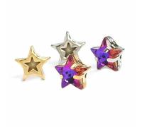 Star Crystals Sewing on Rhinestone Beads for Needlework Metal Base Strass Colorful Fabric Decoration Star for Sewing-Violet blue-10mm-10Pcs Gold Claw