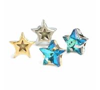 Star Crystals Sewing on Rhinestone Beads for Needlework Metal Base Strass Colorful Fabric Decoration Star for Sewing-Bermuda Blue-8 mm-10Pcs White k Claw