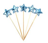 Star Cupcake Toppers - Choose For Cake Glitter For Children's Birthday, Feel Blessings Star Decorations | 5 x Glitter Cake Toppers For Food For Dessert