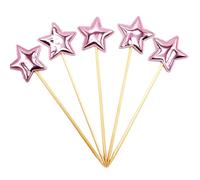 Star Cupcake Toppers - Choose For Kids Birthday Glitter Cake, Feel Blessings Star Decorations | 5x Sparkly Cake Toppers For Food Dessert Party Pi