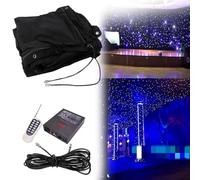 Star Curtain Photography Backdrop - Foldable LED Starry Cloth Stage Drape Decoration with Controller for Wedding and Birthday Party