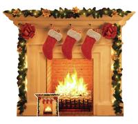 Star Cutouts Christmas Fireplace Cardboard Cutout