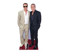 Star Cutouts CS1215 Brad Pitt and George Clooney Height 185cm Lifesize Cardboard Cut Out With Mini - Ideal for Celebrity Theme, Television & Movie Fans, Birthdays & VIP Events