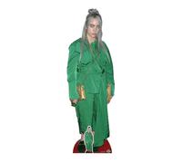 Star Cutouts CS804 Billie Eilish Green Suit Gold Bag Lifesize Cardboard Cutout with Free Mini Table Top Standee Height 161cm, Multicolour
