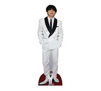 STAR CUTOUTS CS972 V Bangtan Boys White Jacket Black Collar Kim Tae-hyung Lifesize Cardboard Cutout With Free Mini