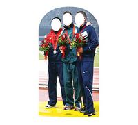 Star Cutouts Cut Out of Althletics Gold Silver Bronze Medal Photo Stand-in