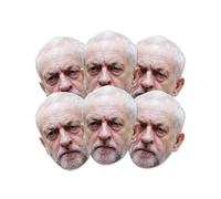 STAR CUTOUTS Jeremy Corbyn Cardboard Face Mask Pack of 6