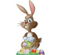 Star Cutouts Ltd Easter Bunny - 97cm Freestanding Cardboard Cutout, Foldable for Easy Storage and Display