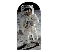 Star Cutouts Ltd SC1347 Buzz Aldrin Astronaut Cutout Man on The Moon Stand in Cardboard Standee Perfect for Parties, Gifting and Events 5ft 4 194cm Tall
