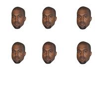 Star Cutouts Ltd SMP391 6 x Kanye West Masks Includes Tabs and Elastics, Solid, Multicolour, Regular