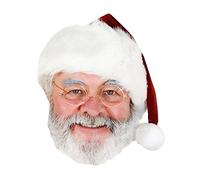 Star Cutouts Printed Card Mask of Father Christmas Mask